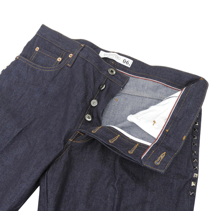 Excellent VALENTINO Denim pants Rock studs Indigo cotton mens 30 LV3DEC7J1VL