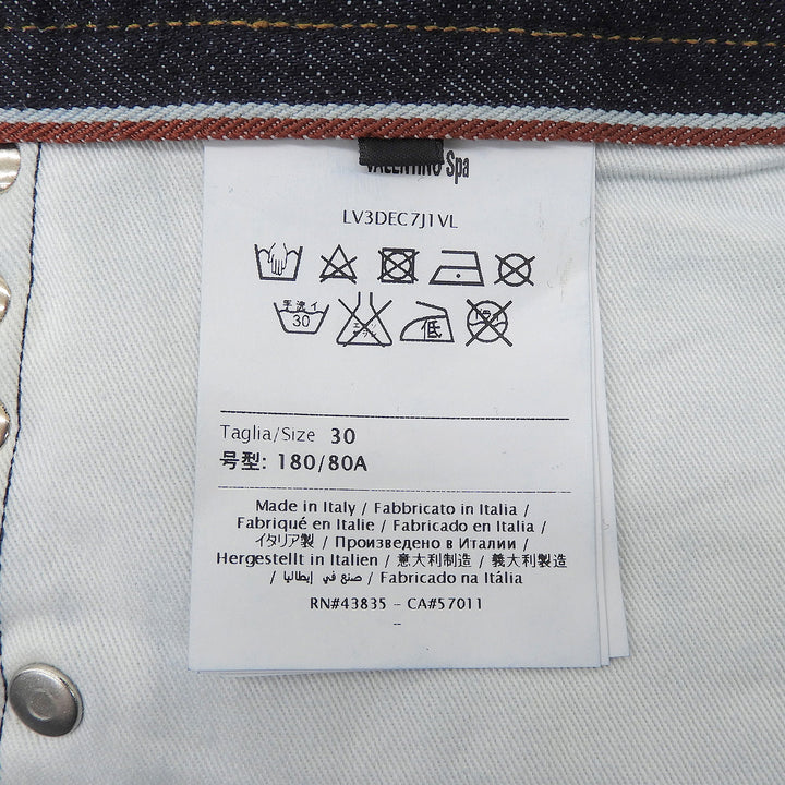 Excellent VALENTINO Denim pants Rock studs Indigo cotton mens 30 LV3DEC7J1VL
