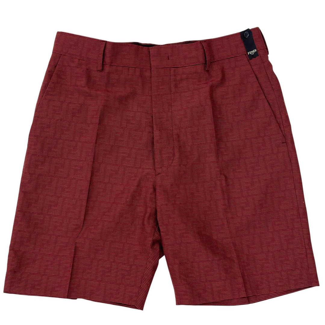 Great FENDI Shorts FF logo Red wool mens 46 FB0521 AKC4
