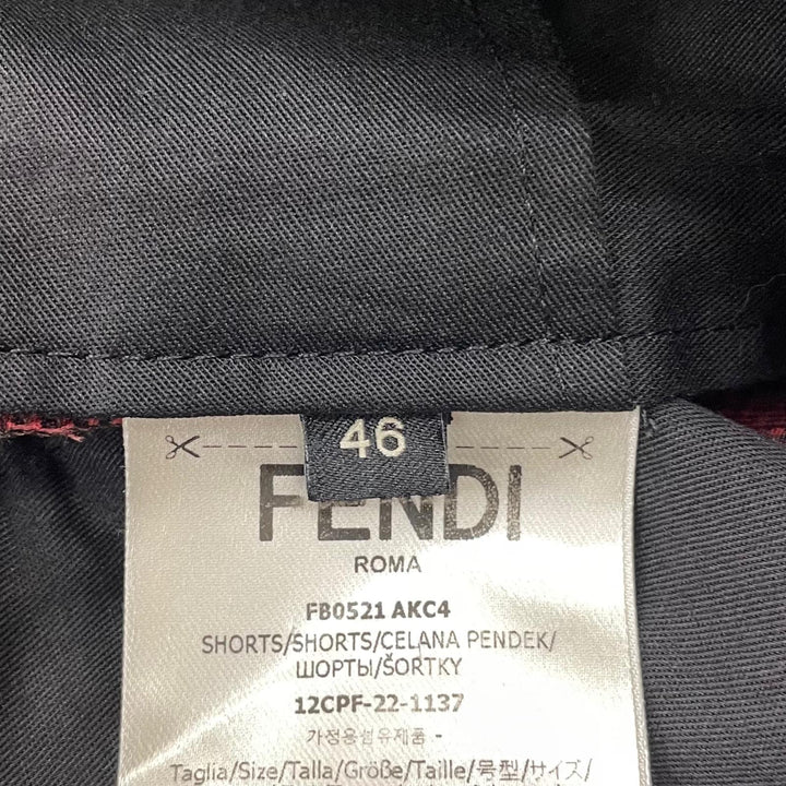 Great FENDI Shorts FF logo Red wool mens 46 FB0521 AKC4