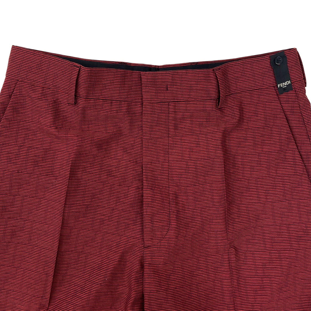 Great FENDI Shorts FF logo Red wool mens 46 FB0521 AKC4