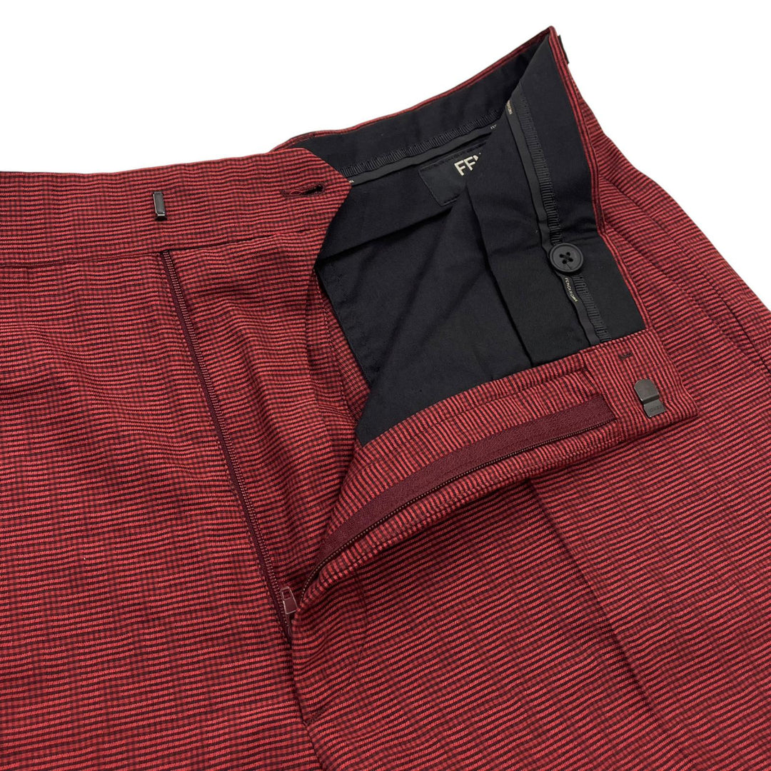 Great FENDI Shorts FF logo Red wool mens 46 FB0521 AKC4