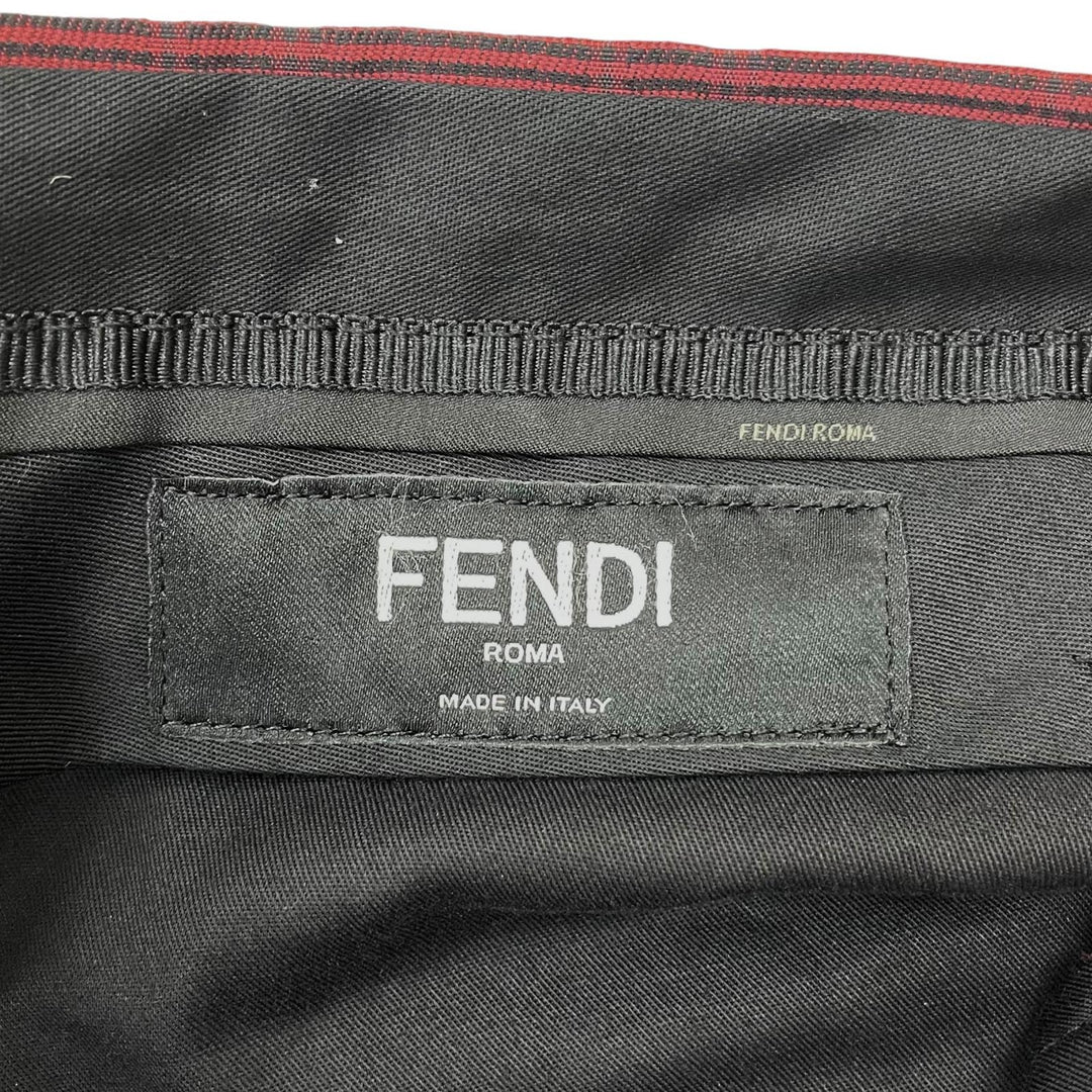 Great FENDI Shorts FF logo Red wool mens 46 FB0521 AKC4
