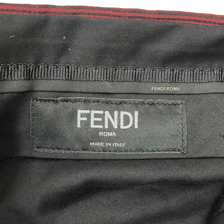 Great FENDI Shorts FF logo Red wool mens 46 FB0521 AKC4