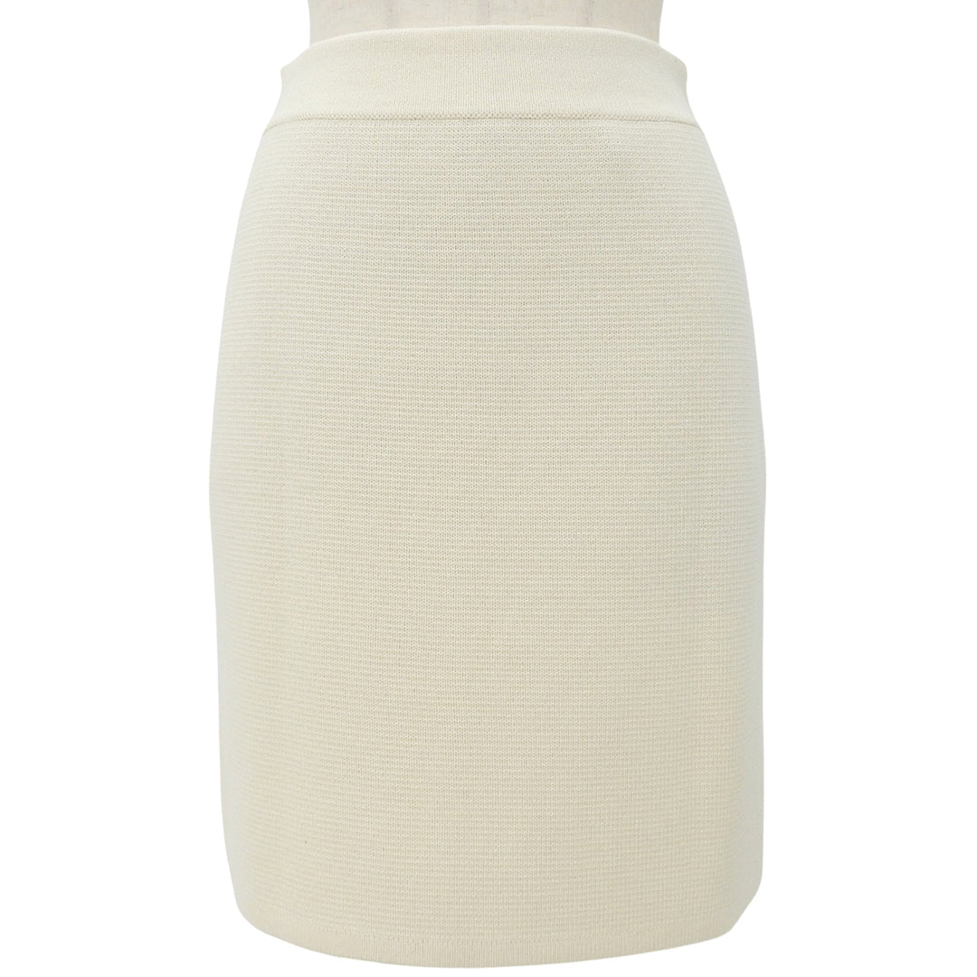 Pristine GUCCI skirt knit tight Ivory wool Women S 726801