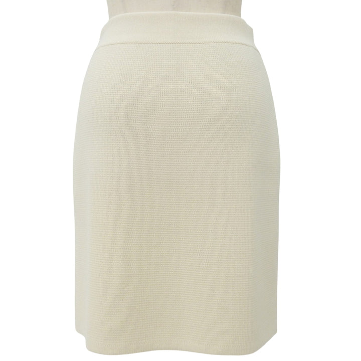 Pristine GUCCI skirt knit tight Ivory wool Women S 726801