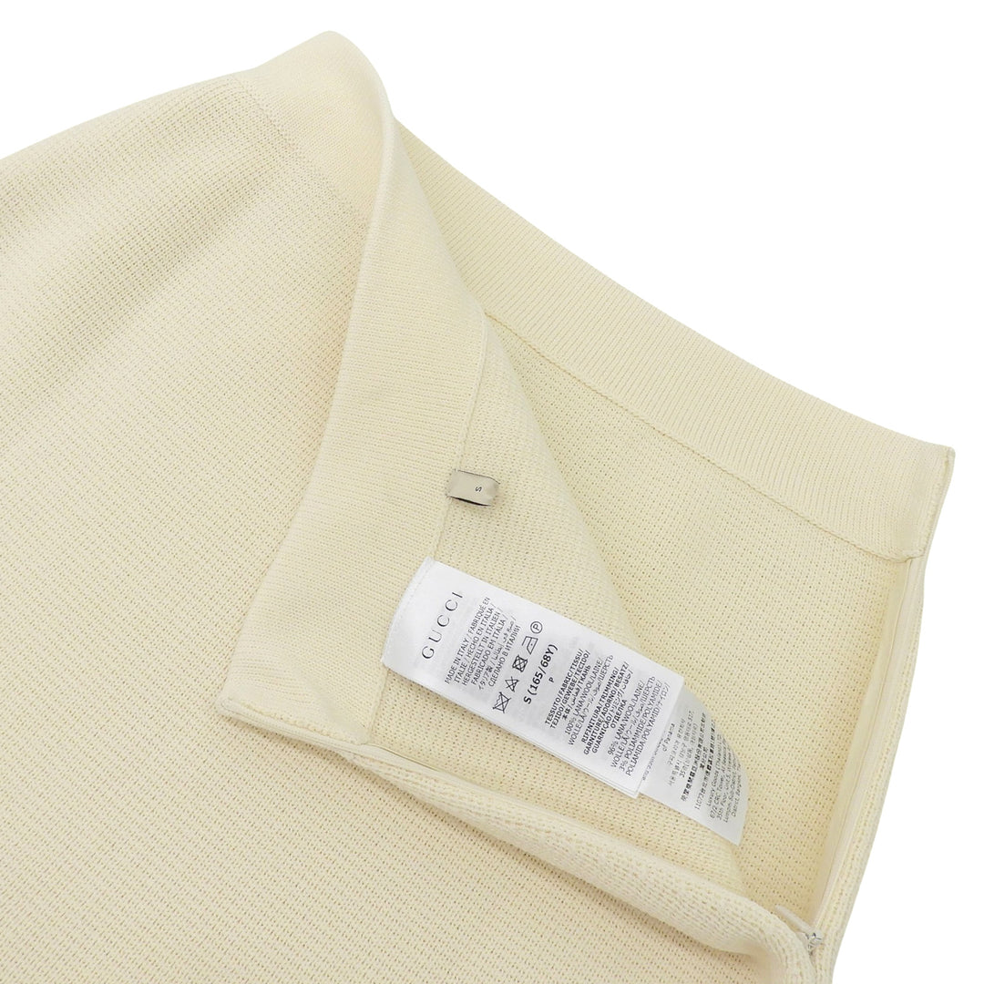 Pristine GUCCI skirt knit tight Ivory wool Women S 726801