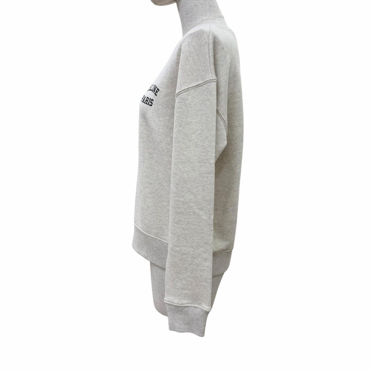 Excellent CELINE sweat Cotton fleece loose fit Light gray Women S 2Y31F765N