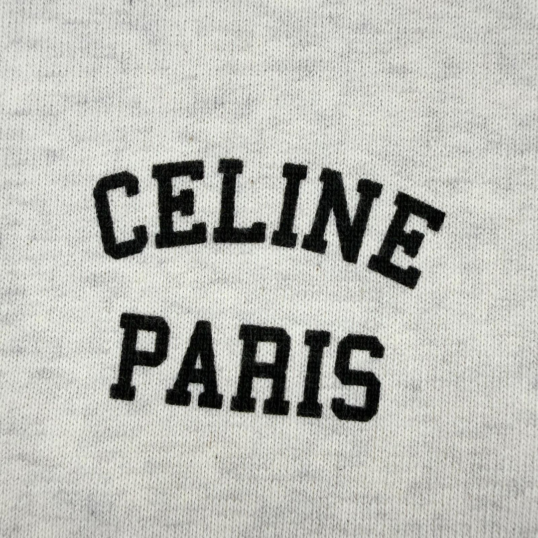 Excellent CELINE sweat Cotton fleece loose fit Light gray Women S 2Y31F765N