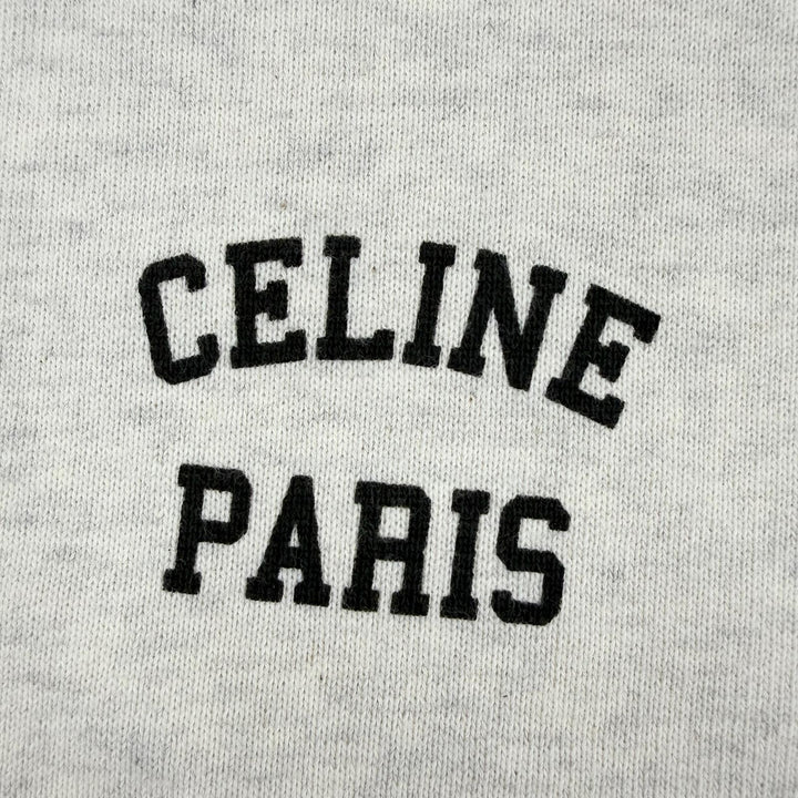 Excellent CELINE sweat Cotton fleece loose fit Light gray Women S 2Y31F765N