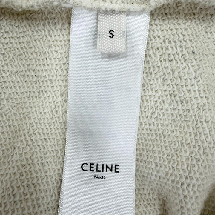 Excellent CELINE sweat Cotton fleece loose fit Light gray Women S 2Y31F765N