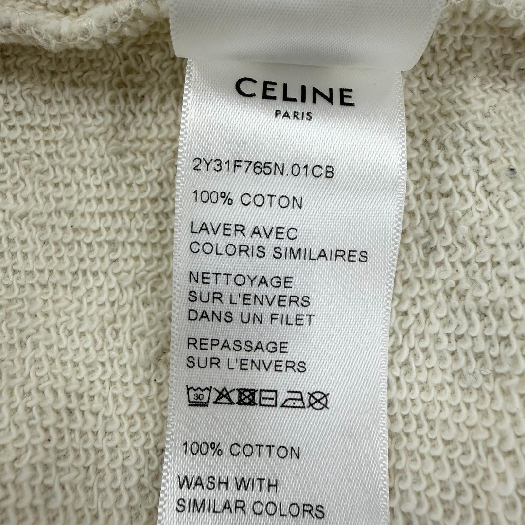 Excellent CELINE sweat Cotton fleece loose fit Light gray Women S 2Y31F765N