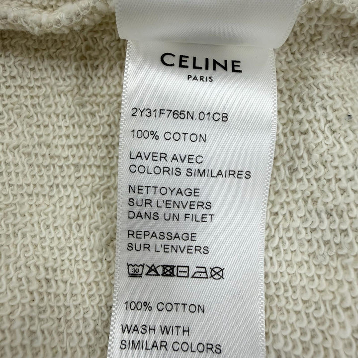 Excellent CELINE sweat Cotton fleece loose fit Light gray Women S 2Y31F765N