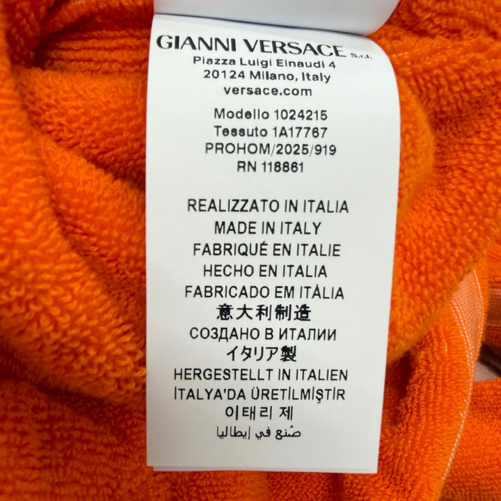 Pristine VERSACE coat Cotton terry jacquard bathrobe Medusa Gown Orange