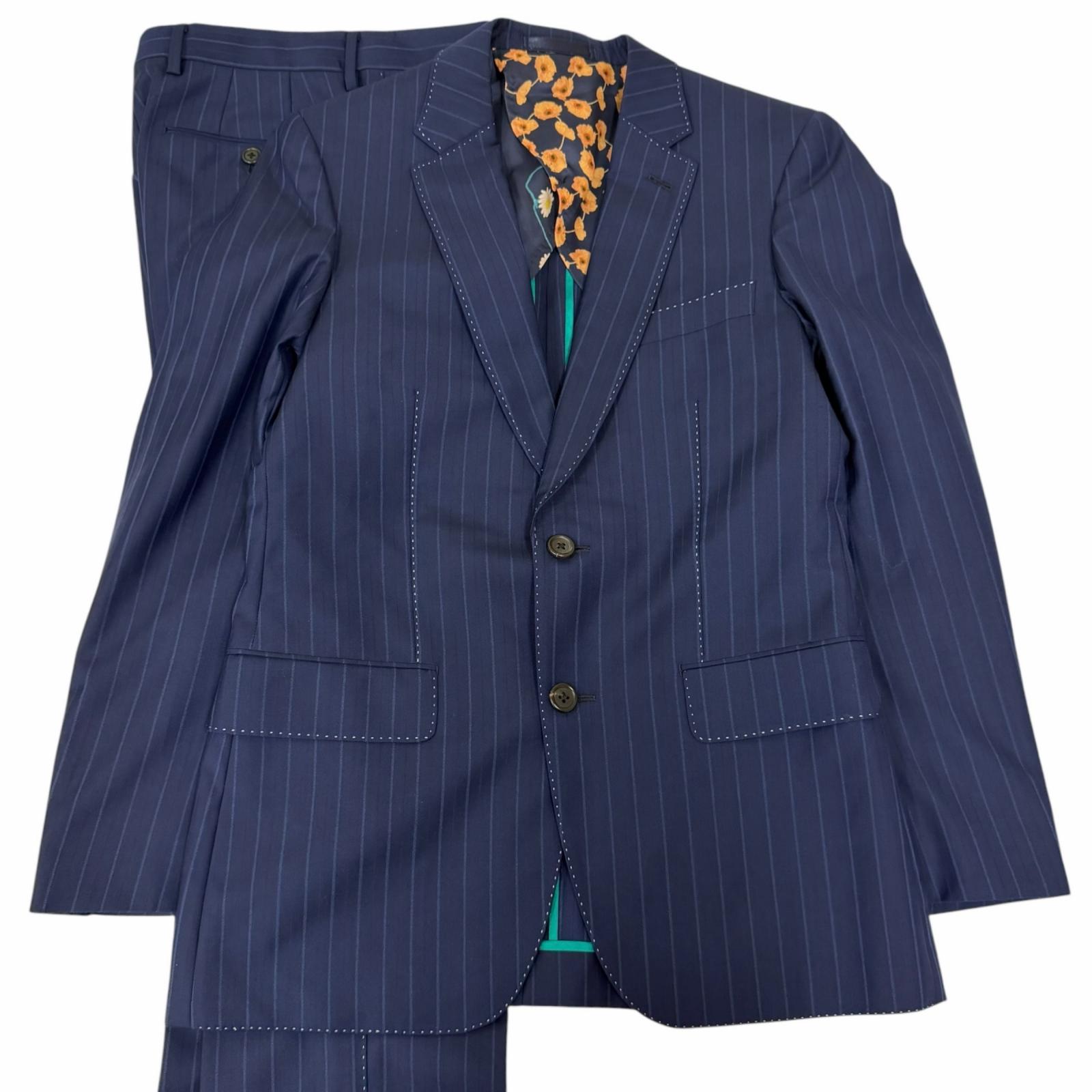 Excellent Paul Smith suit Loro Piana fabric, stripe pattern