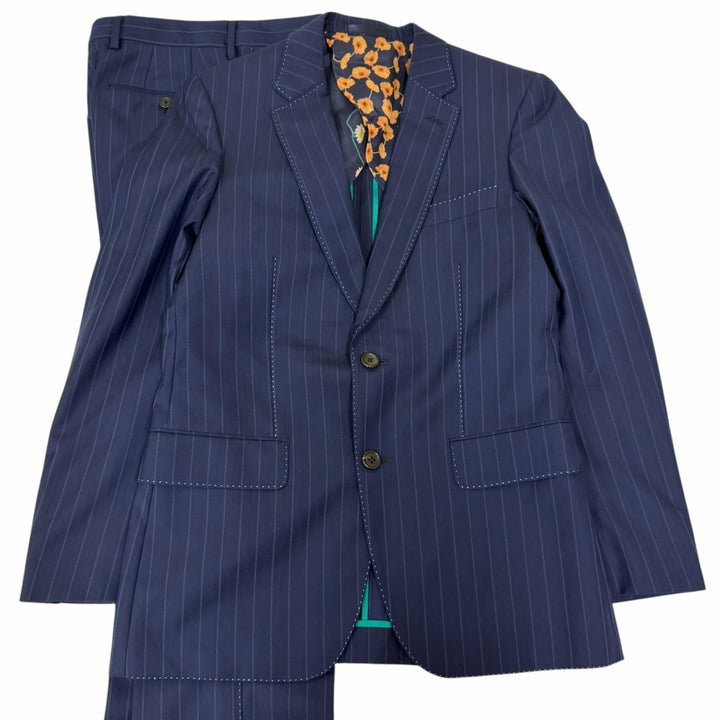 Excellent Paul Smith suit Loro Piana fabric, stripe pattern, single