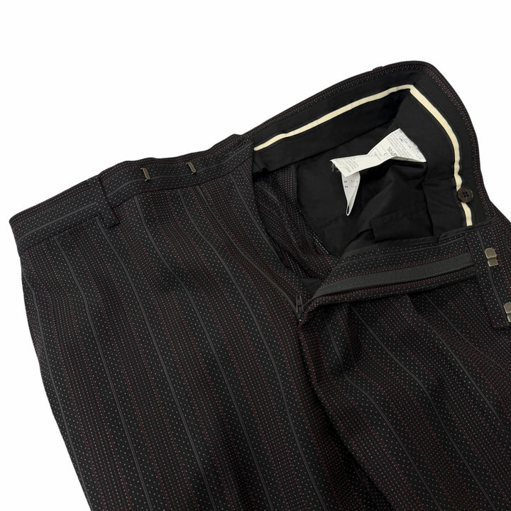 Excellent GUCCI suit Striped, gold buttons, double-breasted black wool