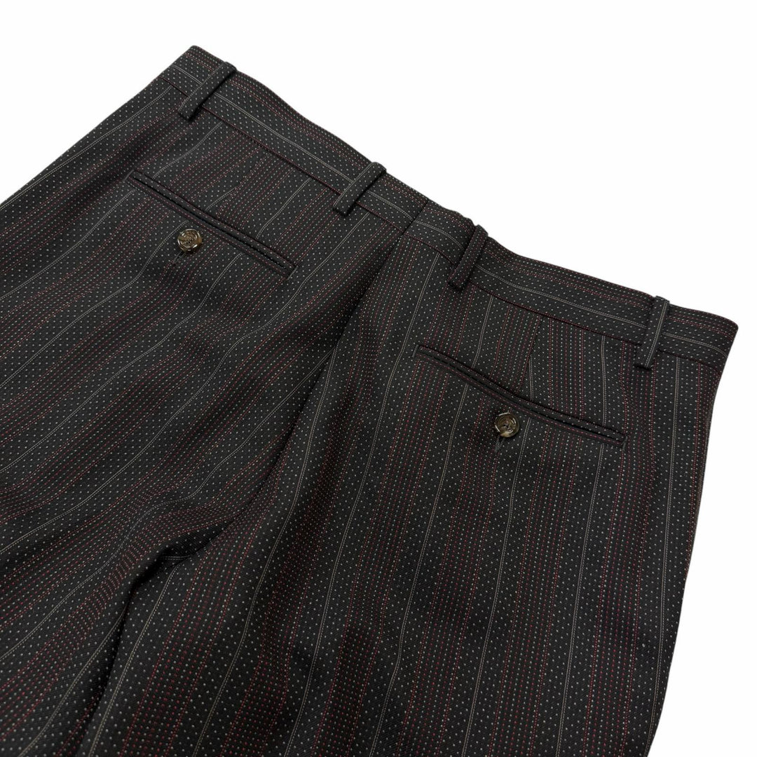 Excellent GUCCI suit Striped, gold buttons, double-breasted black wool