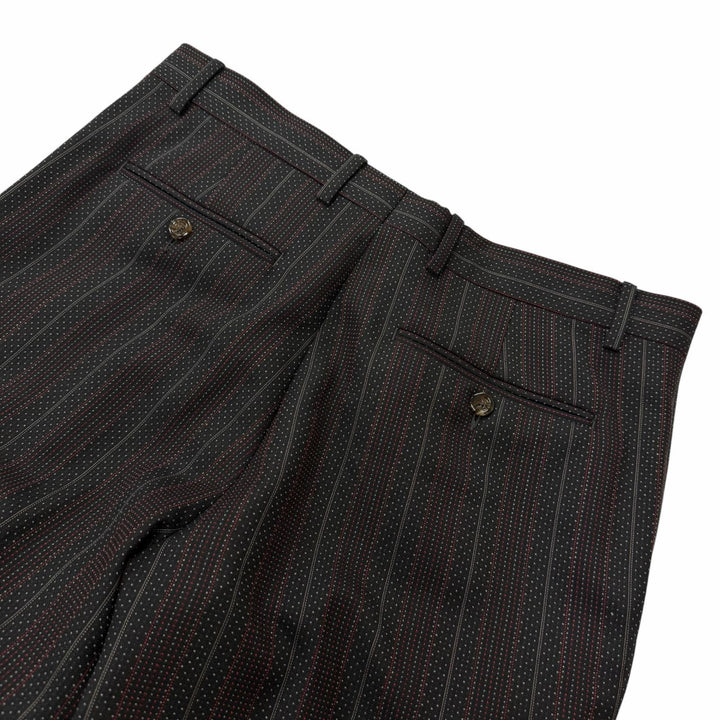 Excellent GUCCI suit Striped, gold buttons, double-breasted black wool