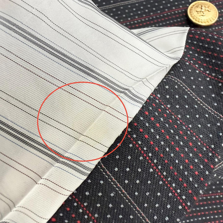 Excellent GUCCI suit Striped, gold buttons, double-breasted black wool