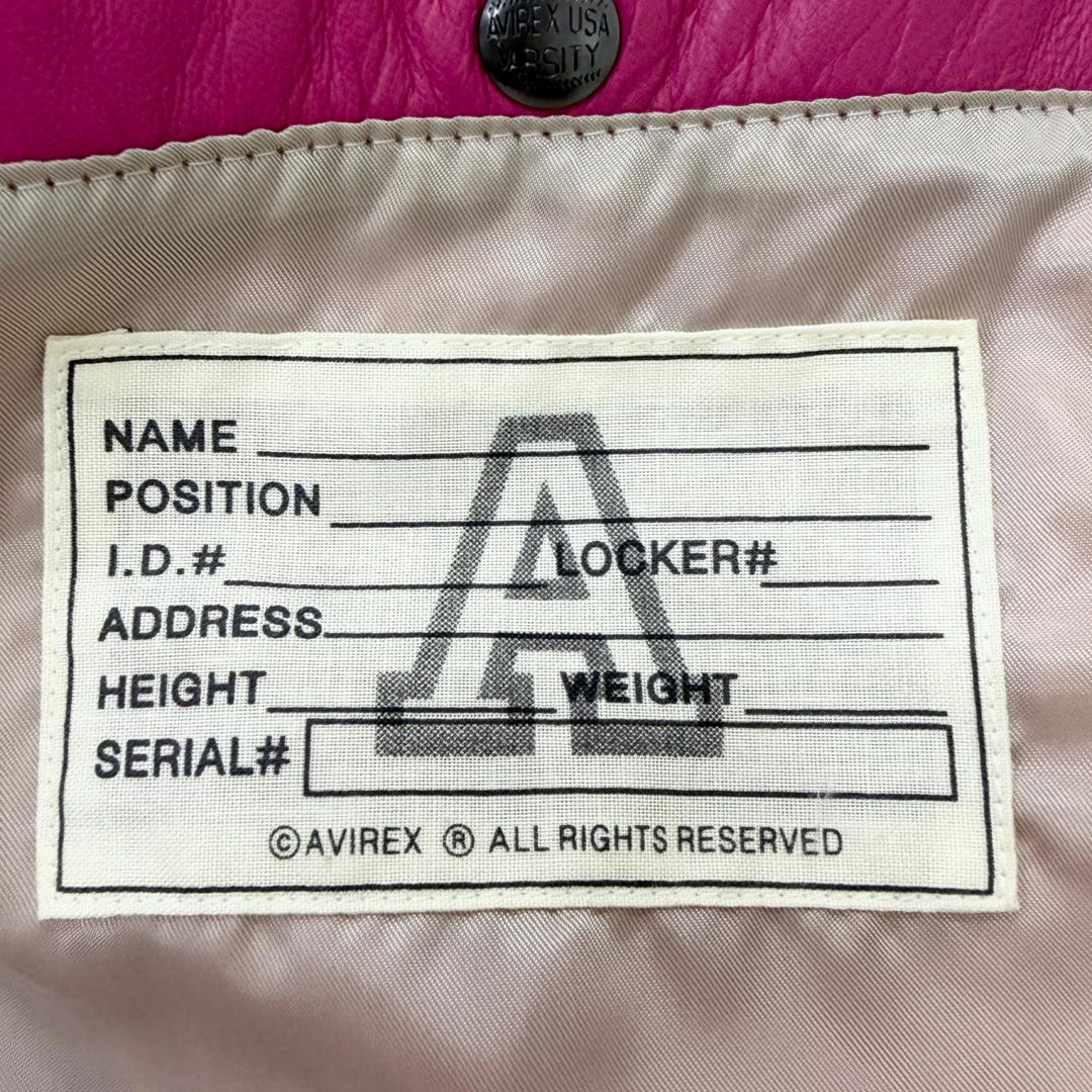 Great AVIREX leather jacket LIGHT SIGNATURE VARSITY JACKET pink