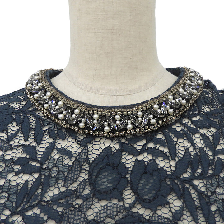 Excellent Diagram one piece All-lace dress with beading Women 38 3803 5071-1