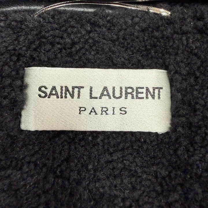 Great SAINT LAURENT PARIS leather jacket black Sheep leather mens 46 397472