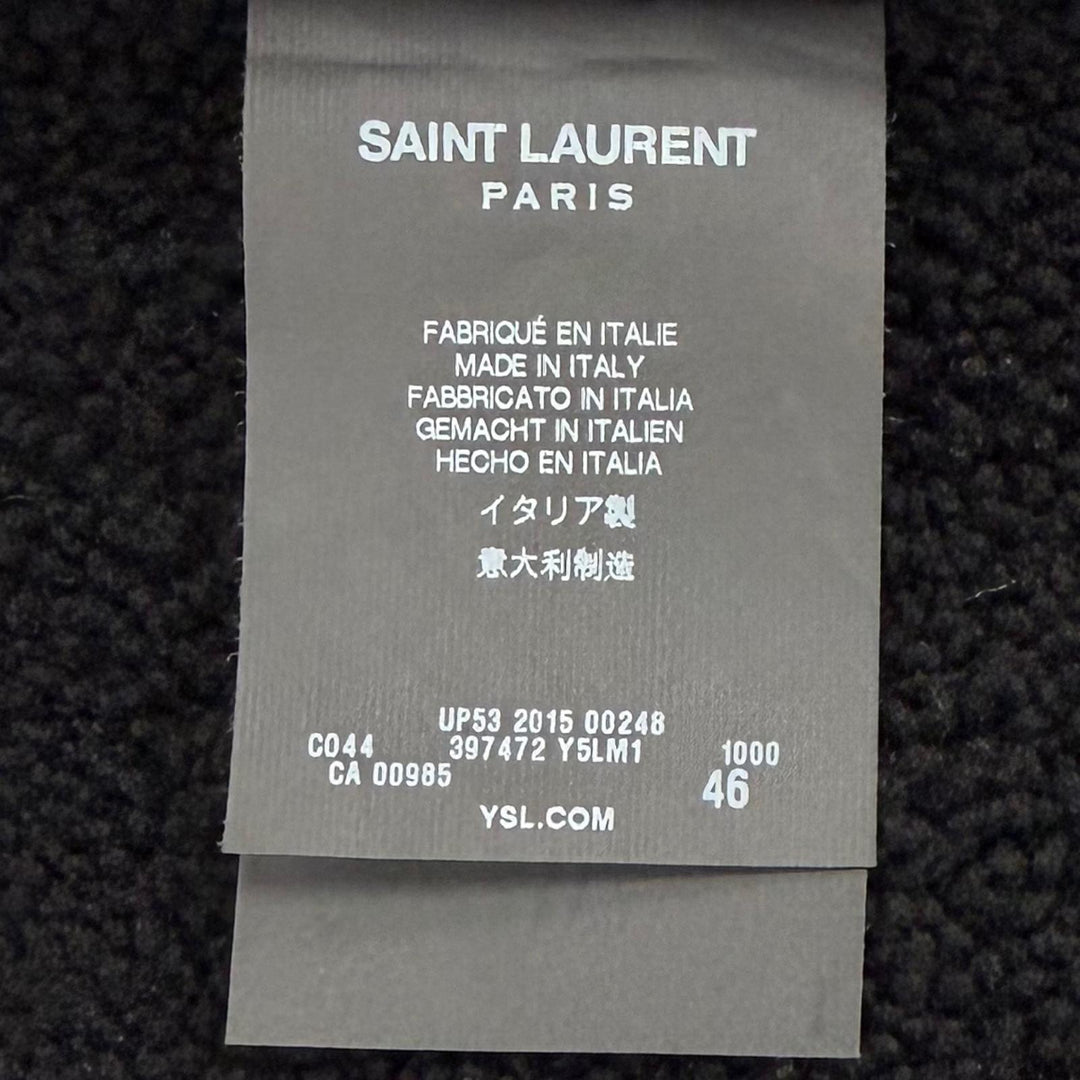 Great SAINT LAURENT PARIS leather jacket black Sheep leather mens 46 397472