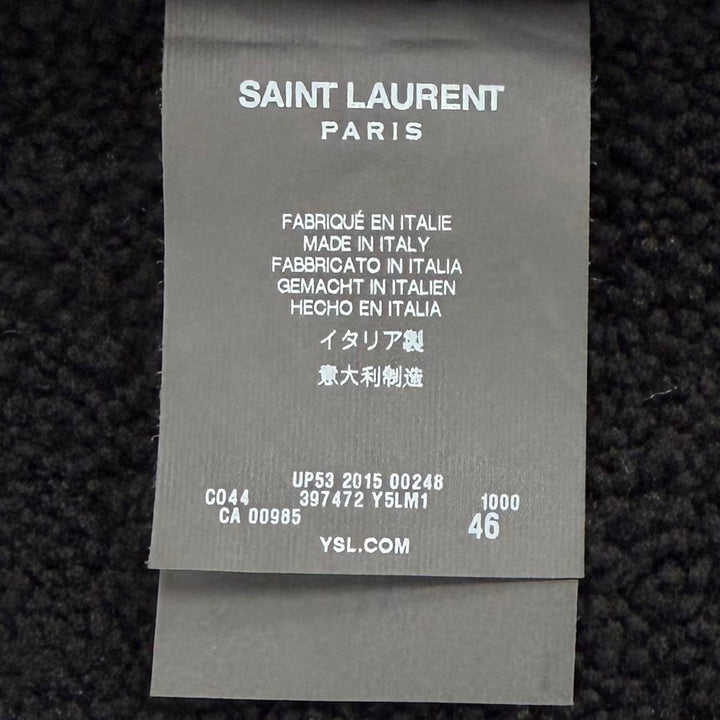 Great SAINT LAURENT PARIS leather jacket black Sheep leather mens 46 397472