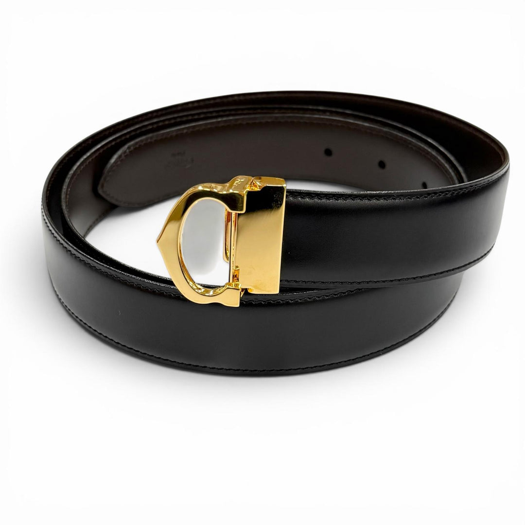 Excellent Cartier belt Must de Cartier reversible black leather mens