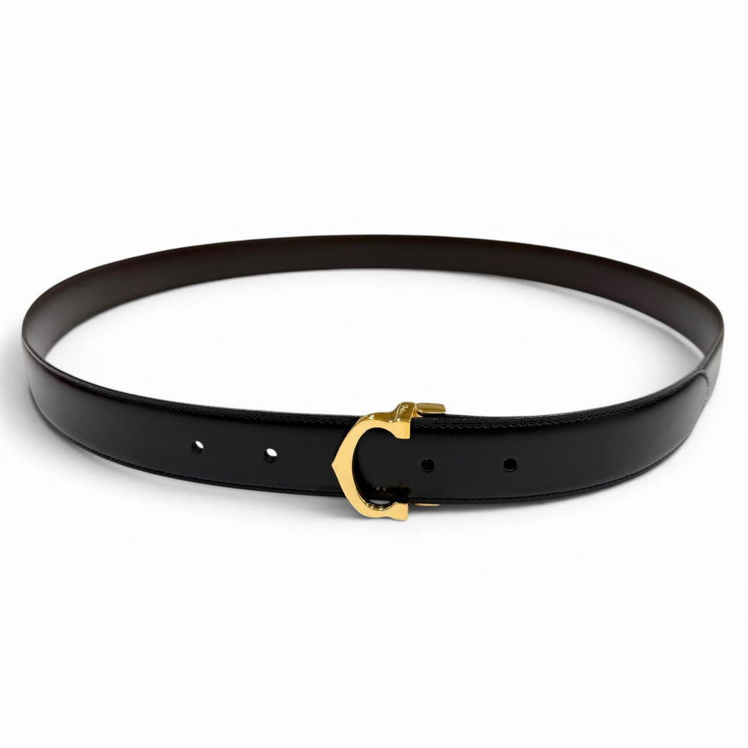 Excellent Cartier belt Must de Cartier reversible black leather mens