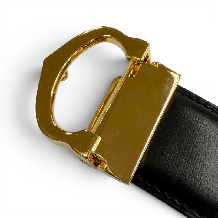 Excellent Cartier belt Must de Cartier reversible black leather mens