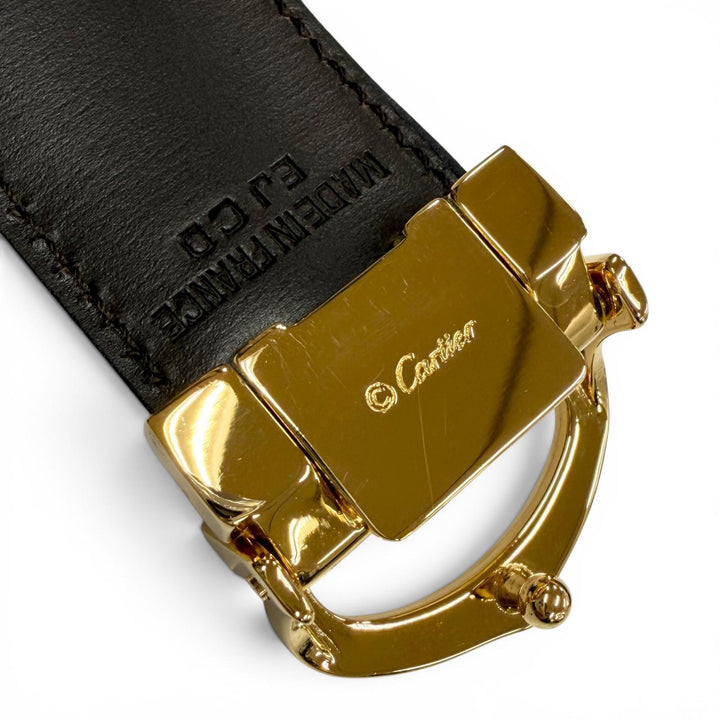 Excellent Cartier belt Must de Cartier reversible black leather mens