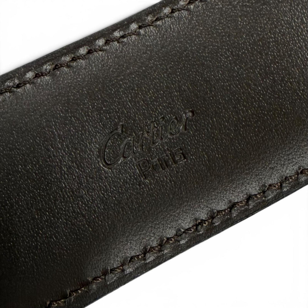 Excellent Cartier belt Must de Cartier reversible black leather mens