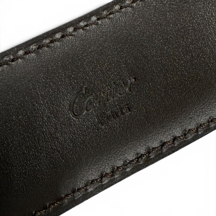 Excellent Cartier belt Must de Cartier reversible black leather mens