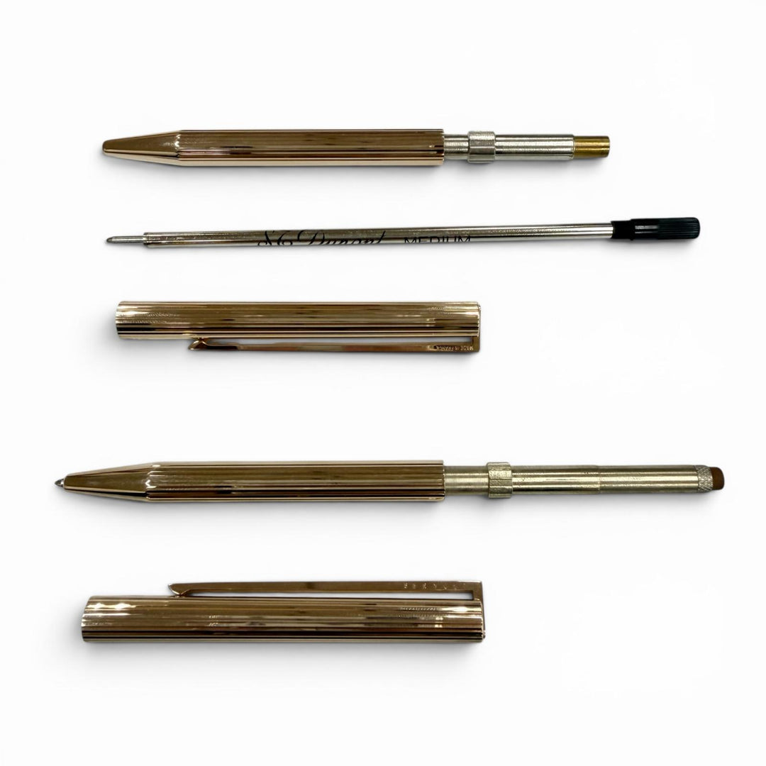 Excellent Dupont Classic Ballpoint pen and mechanical pencil set of 2 gold