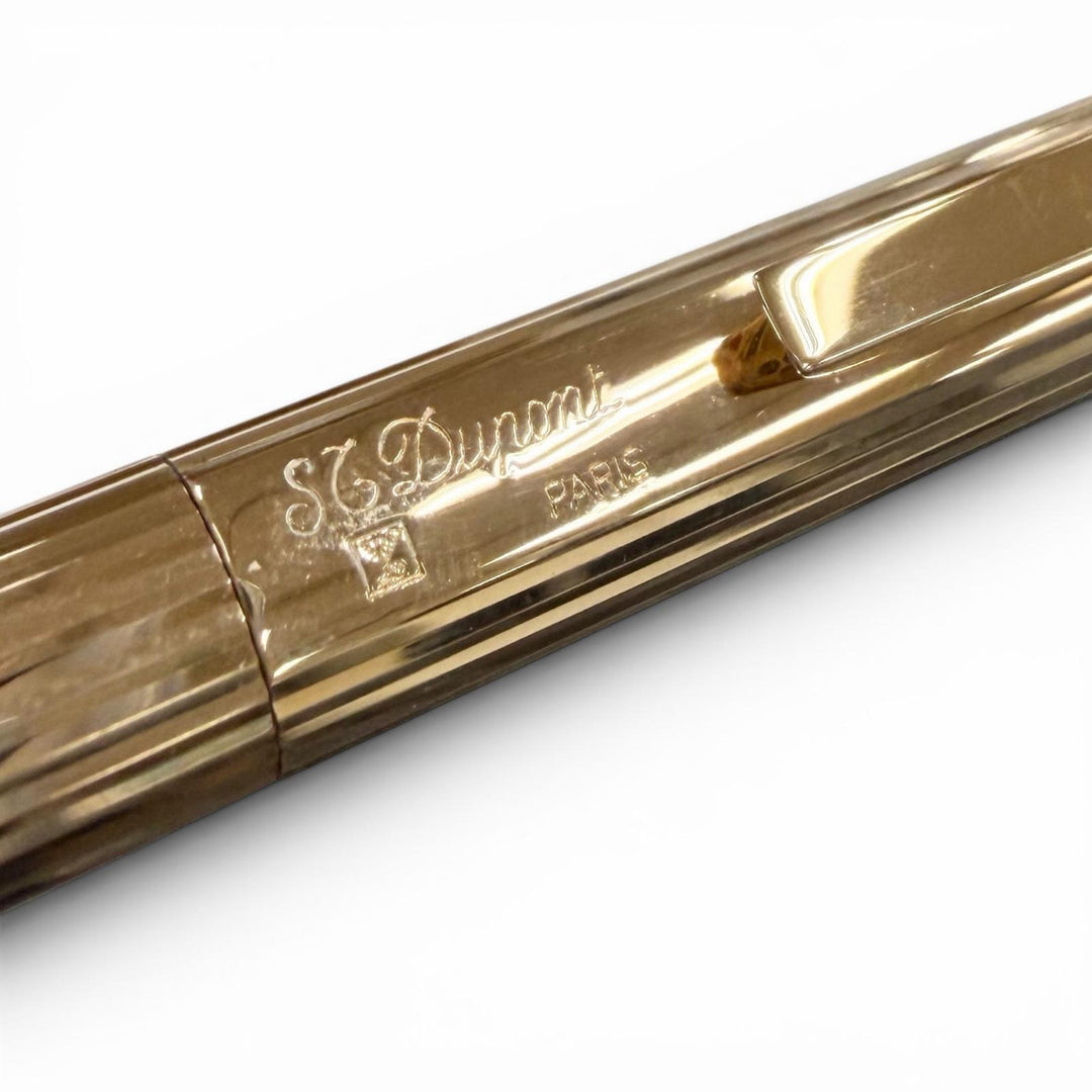 Excellent Dupont Classic Ballpoint pen and mechanical pencil set of 2 gold