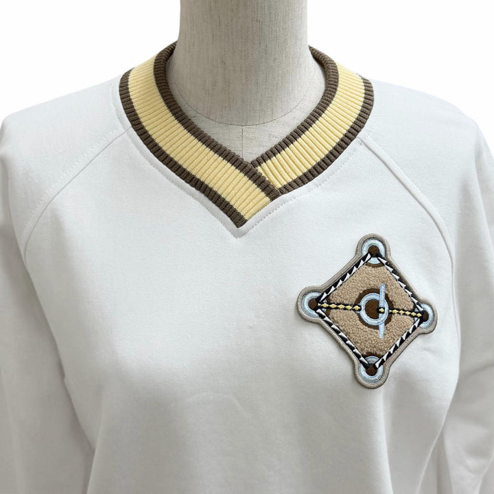 Pristine HERMES sweat Artistic Figurines white cotton Women 38 3H4606DD