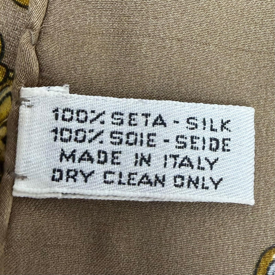Great CHANEL scarf Gripoa Pattern logo included Brown silk Women