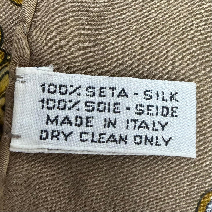 Great CHANEL scarf Gripoa Pattern logo included Brown silk Women