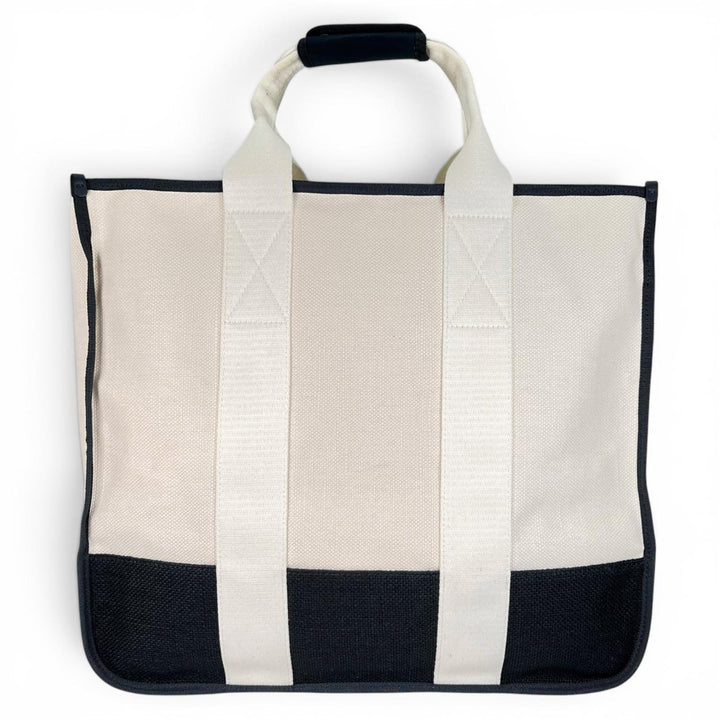 Great EMPORIO ARMANI Tote Bag Large capacity with logo print pouch black Jute