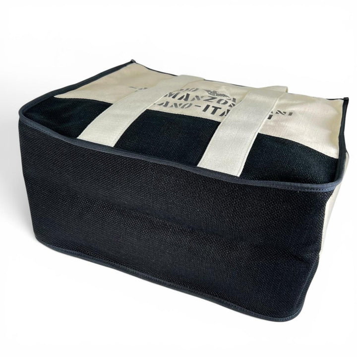 Great EMPORIO ARMANI Tote Bag Large capacity with logo print pouch black Jute