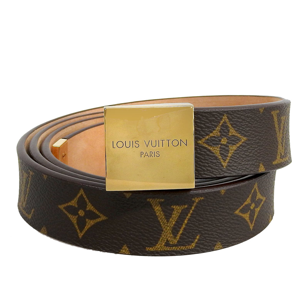 Excellent LOUIS VUITTON belt sun tulle monogram Monogram canvas mens