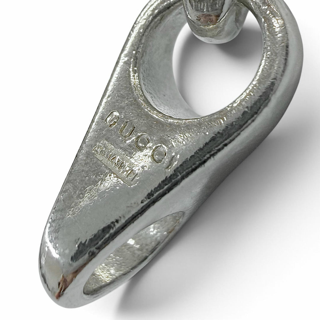 Very Good GUCCI Necklace Teardrop Link Chain long Silver 925 mens