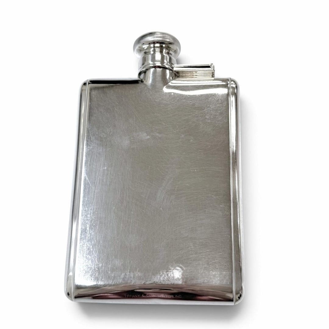 Very Good TIFFANY&Co. Square hip flask whiskey bottle Silver 925 mens