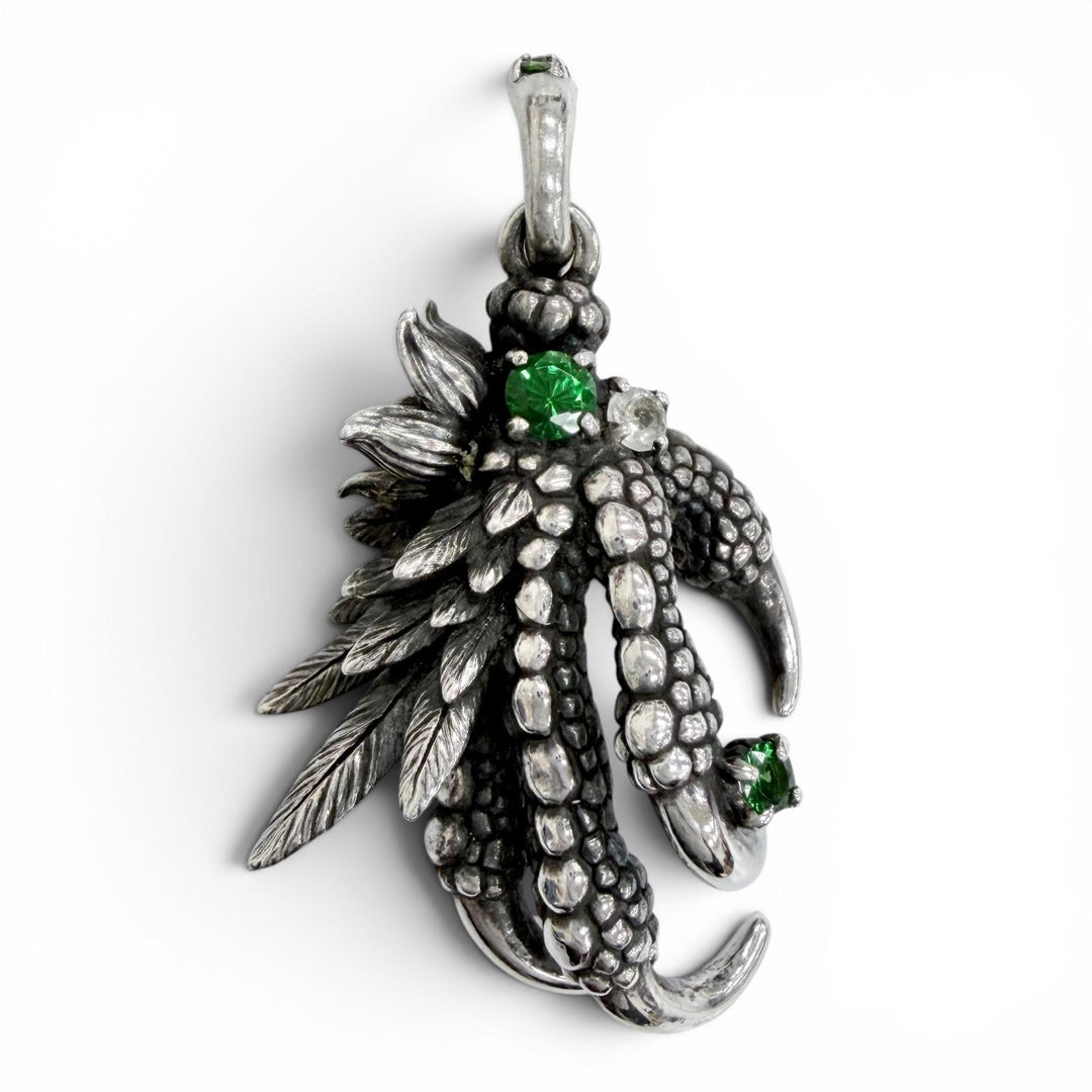 Great Bloody Mary Pendant top Night Raven Pavé Emerald 925 Silver 925 mens