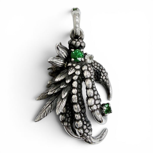 Great Bloody Mary Pendant top Night Raven Pavé Emerald 925 Silver 925 mens