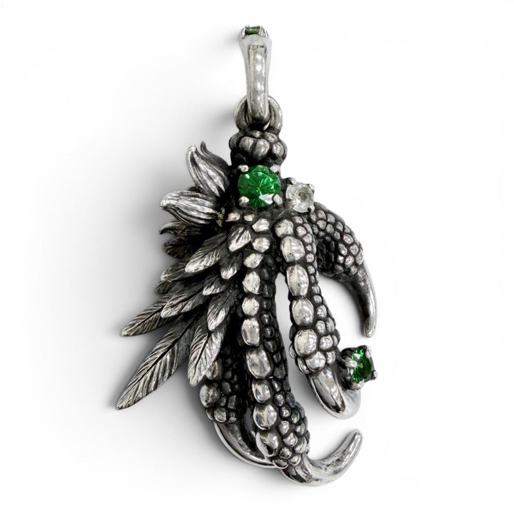 Great Bloody Mary Pendant top Night Raven Pavé Emerald 925 Silver 925 mens
