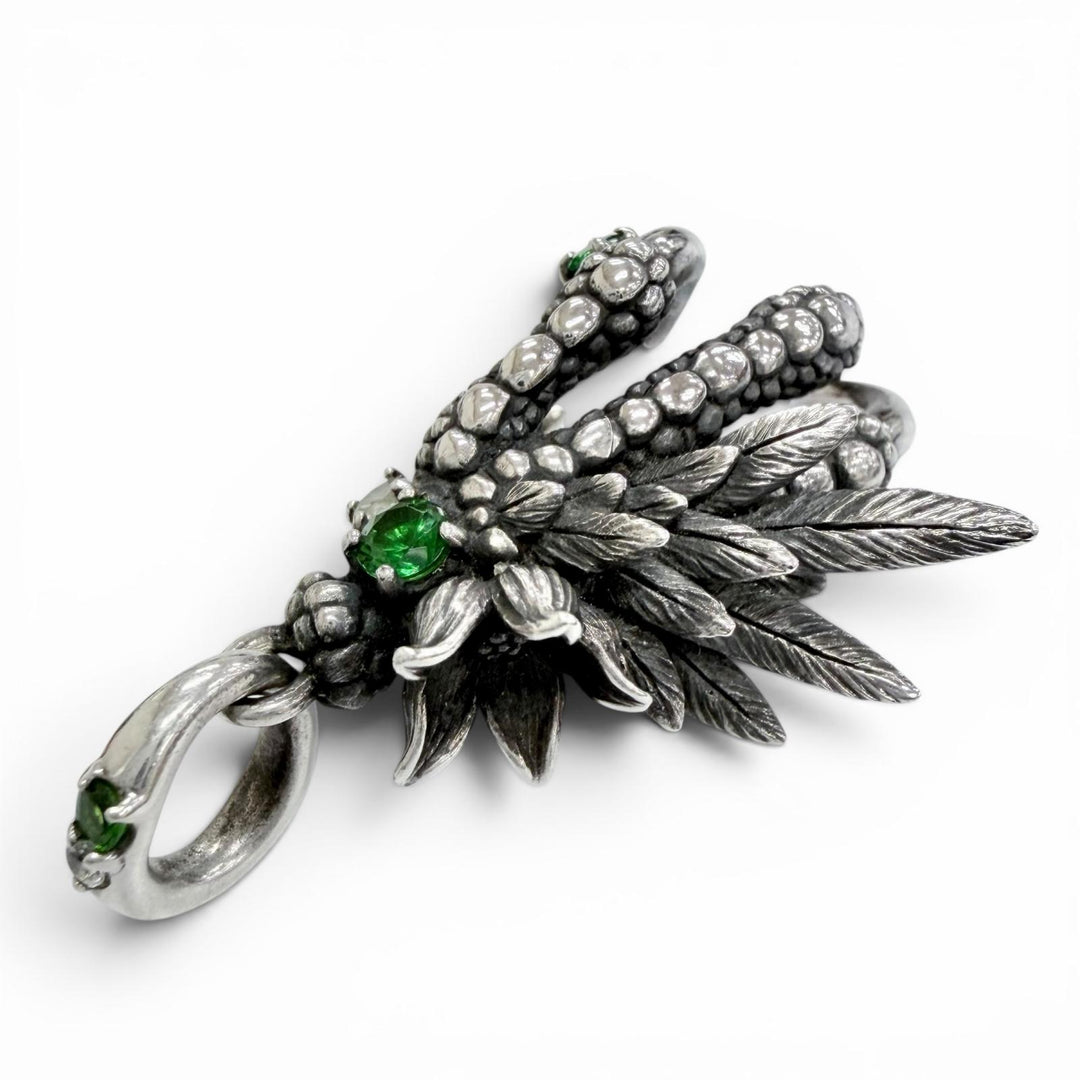 Great Bloody Mary Pendant top Night Raven Pavé Emerald 925 Silver 925 mens