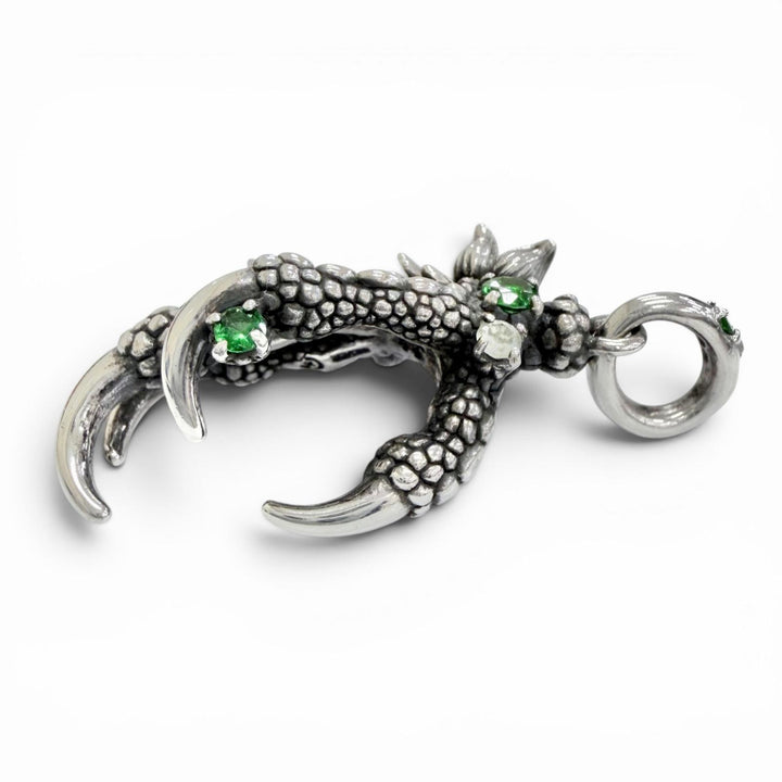 Great Bloody Mary Pendant top Night Raven Pavé Emerald 925 Silver 925 mens